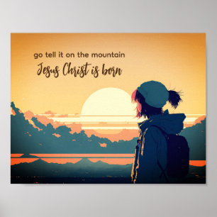 Ga het vertellen op de Berg Jezus Christus is gebo Poster