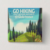 Ga Hiking. Vierkante Button 5,1 Cm (Voorkant)