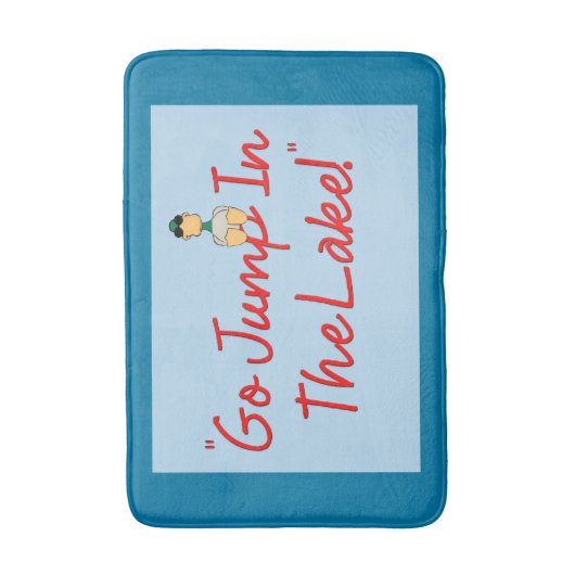 "Ga in het meer springen!" Badmat (Voorkant Verticaal)