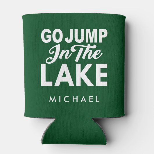 Ga in het meer springen blikjeskoeler (Achterkant)