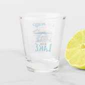 Ga in het meer springen shot glas (Achterkant)