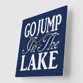 Ga in het meer springen vierkante klok (Hoek)