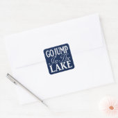 Ga in het meer springen vierkante sticker (Envelop)