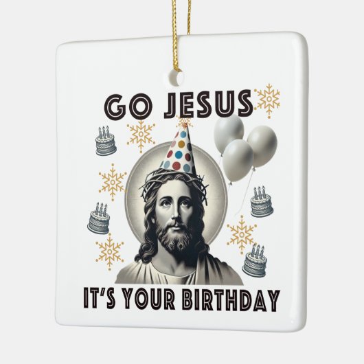 Ga Jezus en je verjaardag Keramisch Ornament (Links)