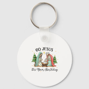 Ga Jezus het is je verjaardag Kerstmis Christelijk Sleutelhanger