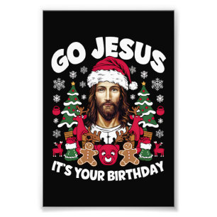 Ga Jezus Het Is Je Verjaardag Lelijk Kerst T-shirt Foto Afdruk