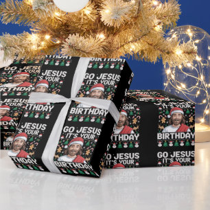Ga Jezus Het Is Je Verjaardag Lelijke Kerst T-shir Cadeaupapier