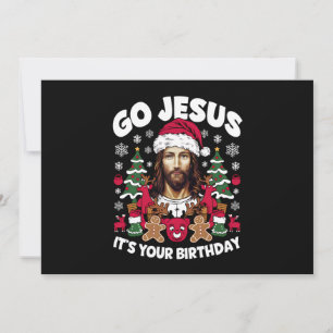 Ga Jezus Het Is Je Verjaardag Lelijke Kersttrui Feestdagenkaart