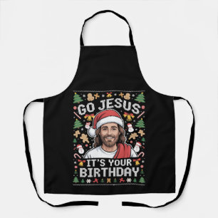 Ga Jezus, het is jouw verjaardag, lelijke kersttru Schort