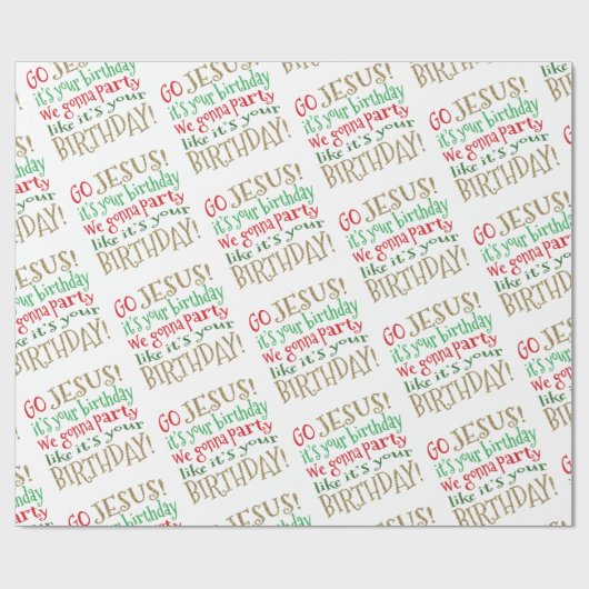 Ga Jezus, het is uw verjaardag kerstcadeau wrap Cadeaupapier (Vlak)