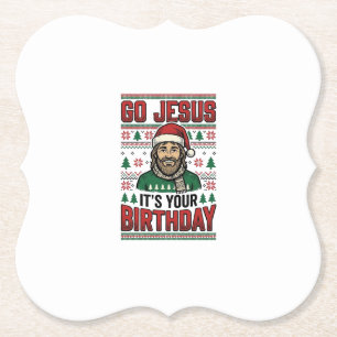 Ga Jezus Kerstmis Verjaardag Vintage T-shirt Kartonnen Onderzetters