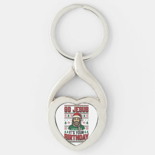 Ga Jezus Kerstmis Verjaardag Vintage T-shirt Sleutelhanger