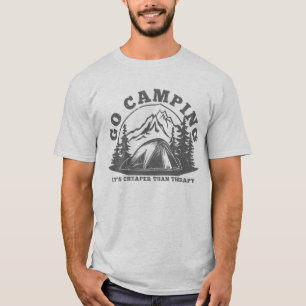 Ga kamperen, goedkoper dan therapie Grappige quote T-shirt