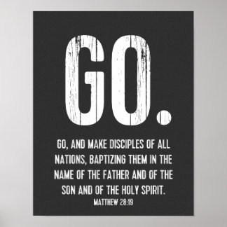 Ga maar. Moderne Bijbelversie, scripts, Matthew 28 Poster