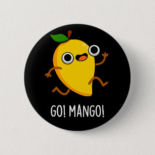 Ga Man doen met grappig fruit Mango Pun Dark BG Ronde Button 5,7 Cm