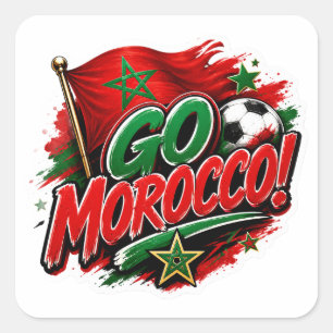 Ga MAROKKO Team Marokko Wedstrijddag 2026 Vierkante Sticker