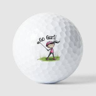 "Ga meid!" Leuke Cartoon golfbal voor vrouwen golf Golfballen