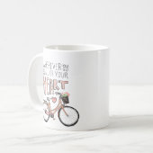 Ga met al je hart - fiets koffiemok (Voorkant links)