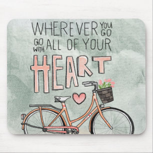 Ga met al je hart - fiets muismat