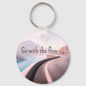 GA MET DE FLOW Inspirerend Quote Modern Cool Sleutelhanger (Voorkant)