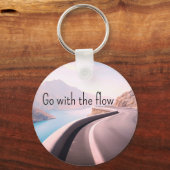 GA MET DE FLOW Inspirerend Quote Modern Cool Sleutelhanger (Voorkant)