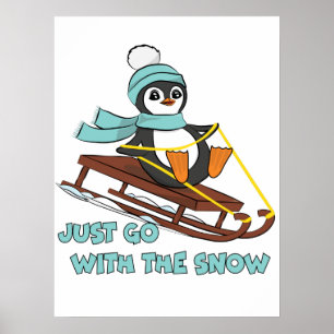Ga met de sneeuwslaapstand in de winter van de pin poster