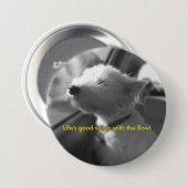 Ga met de stroomWestiePin Ronde Button 7,6 Cm (Voorkant /achterkant)