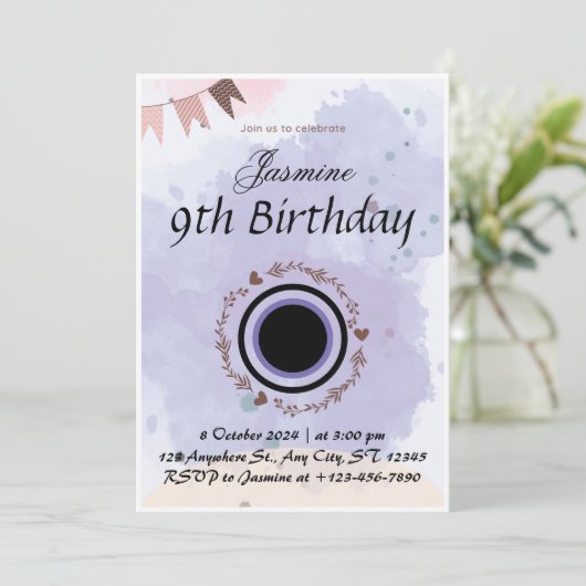 Ga met ons mee om verjaardagsuitnodiging te vieren kaart (Staand voorkant)