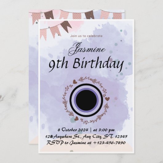 Ga met ons mee om verjaardagsuitnodiging te vieren kaart (Voorkant / Achterkant)