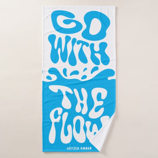 Ga met The Flow Groovy Blue White Water Splash Badhanddoek (Badhanddoek)