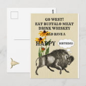 GA NA HET WESTEN BUFFALO GRAPPIGE WESTERN THEMA An Briefkaart (Voorkant / Achterkant)