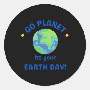 Ga naar de planeet, jouw aarde dag 6 ronde sticker