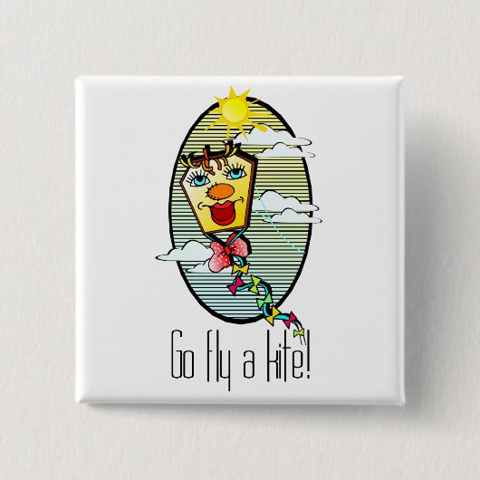 Ga naar een vlieger 7 vierkante button 5,1 cm (Voorkant)