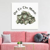 Ga naar het geld canvas print (Insitu (Woonkamer))