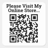 Ga naar Mijn online winkel QR Code Design Vierkante Sticker (Voorkant)