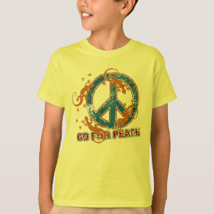 GA NAAR PEACE geckos grunge + je achterdeur. T-shirt