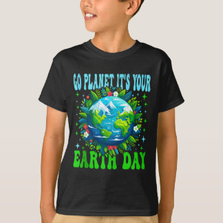 Ga naar planeet aarde dag schattige aarde natuur l t-shirt