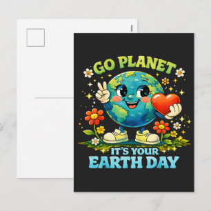 Ga naar Planeet Het is jouw Aardedag groen Feestdagenkaart