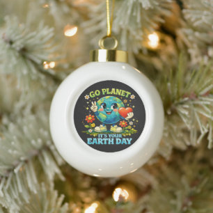 Ga naar Planeet Het is jouw Aardedag groen Keramische Bal Ornament