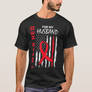 Ga naar Red Husband Heart Disease Awareness USA Fl T-shirt