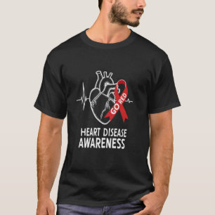 Ga naar rood voor hartziekte bewustzijn CHD onders T-shirt