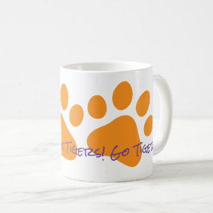 Ga naar Tigers! School Spirit Sport Fans Paw Print Koffiemok