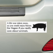Ga naar vegan om levens te redden bumpersticker (Op auto)