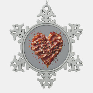 Ga niet op mijn hart, grappig tin sneeuwvlok ornament