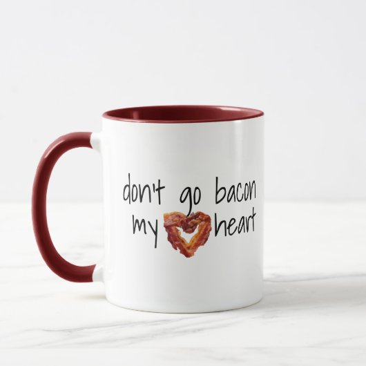 Ga niet spek mijn hart, grappige Bacon Lovers Coff Mok (Links)