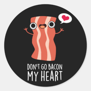 Ga niet terug naar mijn hart grappige voedselbonne ronde sticker
