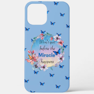 Ga niet weg voor het wonder gebeurt   Blauwe Flora iPhone 12 Pro Max Hoesje