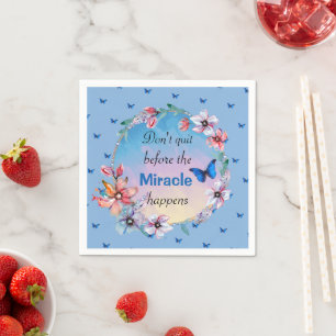 Ga niet weg voor het wonder gebeurt Blauwe Flora Servet