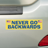 Ga nooit achteruit bumpersticker (Op auto)