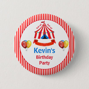 Ga omhoog! Ga omhoog! Circus Birthday Party Ronde Button 5,7 Cm